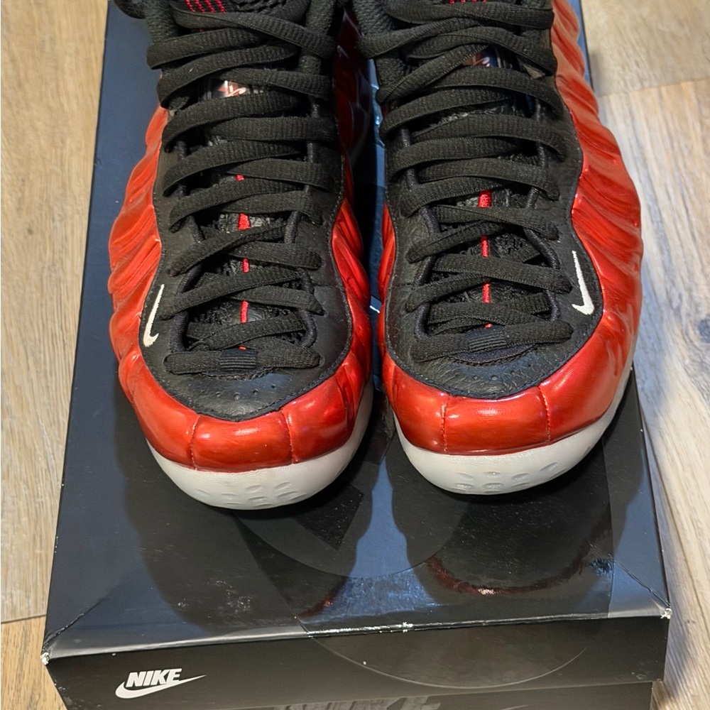 Nike Bold Red and Black Foamposite Shoes
